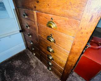 Antique cane & umbrella display case apothecary