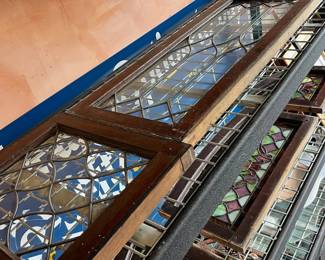 antique bevelled glass panels