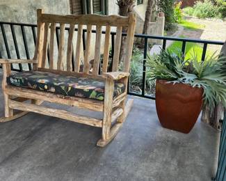 natural wood double rocker