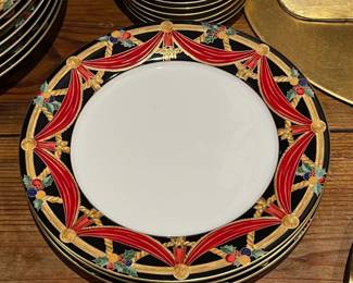Christopher Radko "Holiday Swag" chargers and dinner plates