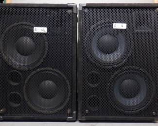 LOT OF 2 PA SPEAKERS WITH STANDS