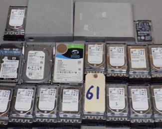 LOT ELECTRONICS INCLUDING HARD DRIVES, POWER SUPPLIES AND MORE