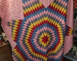 old quilt with beard protector