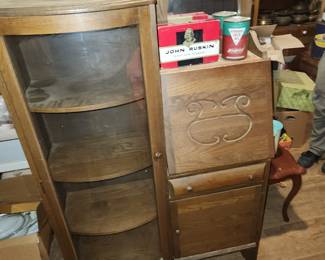 oak secretary bookcase