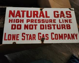 Porcelain Lone star gas sign