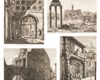 Lot 2046
Luigi Rossini (Italian, 1790-1857) Engravings on Laid Paper, 1819-23, "Roman Antiquities: 4 Plates", H 22" W 17.75"