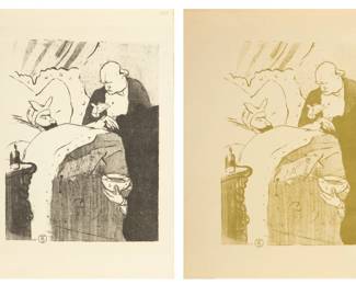 Lot 2030
Henri De Toulouse-Lautrec (French, 1864-1901) Lithographs on Paper 1893, "Carnot Malade!", 2 Prints H 9.7" W 7.4"