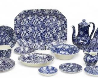 Lot 1044
Staffordshire (England) 'Calico' Earthenware Dish Set, Service for 24, Ca. 20th C., 240 pcs