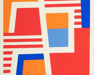 Lot 2025
Gisela Andersch (Swiss, 1913-1987) Screenprint on Bristol Paper, 1970, "Achse I", H 11" W 11"