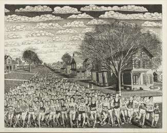 Lot 2045
Bruce McCombs (American, B. 1943) Etching And Aquatint on Wove Paper, 1981, "Marathon", H 21.75" W 27.5"