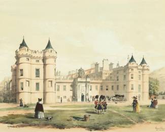Lot 2050
Samuel Dunkinfield Swarbreck (British, Active 1799-1863) Lithograph on Paper, Ca. Early 20th C., "Holyrood Palace & Chapel", H 11.5" W 16.5"