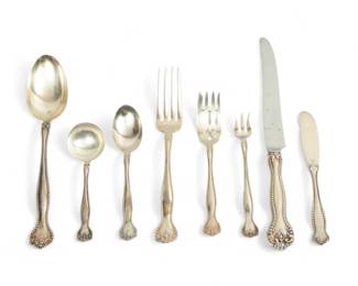 Lot 1041
Alvin-Beiderhase Co. (USA) 'Raleigh' Sterling Silver Flatware, Ca. 1900, 59 Pcs. + 18 of Differing Makers