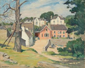 Lot 2004
Henri Alexandre Sollier (French, 1886-1966) Oil on Canvas, Ca. 1920s-30s, L'Abri Du Marin a Sainte Marine, H 18" W 21.75"