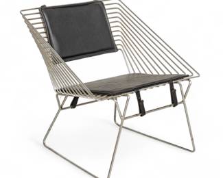 Lot 1035
Verner Panton (Danish, 1926-1998) for Fritz Hanson, Chrome Steel 'Box Wire' Chair, Ca. 1960, H 28" W 24" Depth 20"