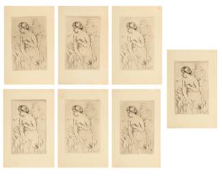 Lot 2038
Pierre-Auguste Renoir (French, 1841-1919) Etchings on Laid Paper, Ca. 20th C., "Baigneuse Debout, À Mi-jambes", H 6.5" W 4.25" 7 pcs
