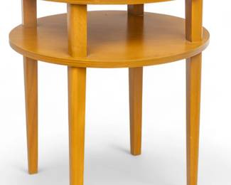 Lot 1032
Mid-Century Modern Birch Two-Tiered Round Top Table, Ca. 1960, H 27" Dia. 23.5"