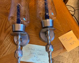 Silver candle sconces $20