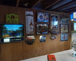 Lot's of 1950's - 70's era bar signs and glassware!  The owner of this estate owned a bar for approximately 20 years.