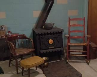 wood stove not for sale, is attached to the home.