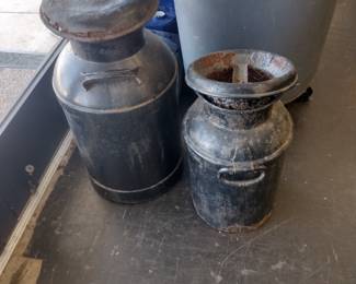 Antique cream cans
