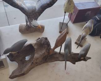 Hand carved birds