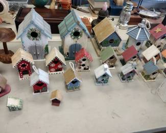 Bird house collection.
