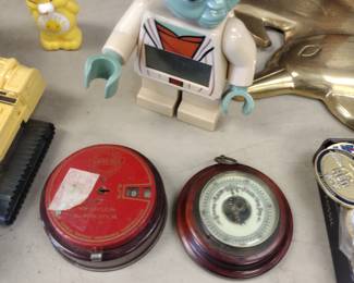 vintage bank and barometer