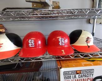 Vintage baseball helmets