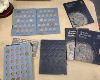 Coin albums. With some coins