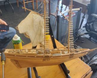 Vintage wooden model ship