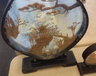 Vintage Asian cork carvings