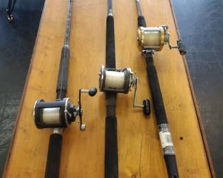 Vintage fishing reels penn and others.
