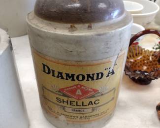 vintage stoneware shellac bottles Diamond A