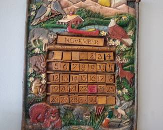 Really awesome calendar hand carved