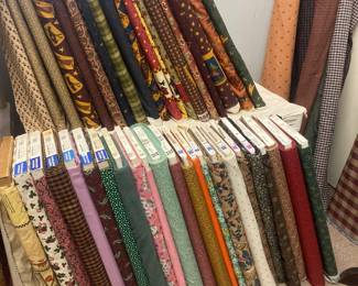 Bolts of cotton fabric for quilters