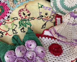 Cool embroidery; and crocheted pieces 