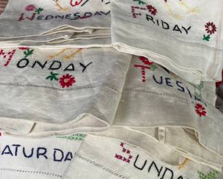 Days of the week dish towels 