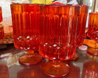 Orange/amberina goblets