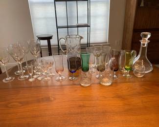 Clear and Colored Glassware, Pitchers, Decanter, Bell