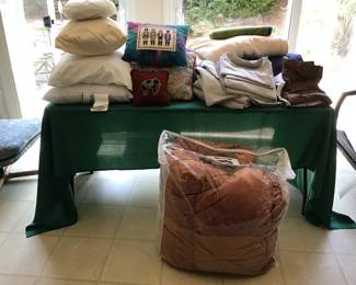 Pillows, Linens, Blankets