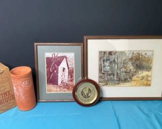 Framed Art, Wine Brique, Barometer