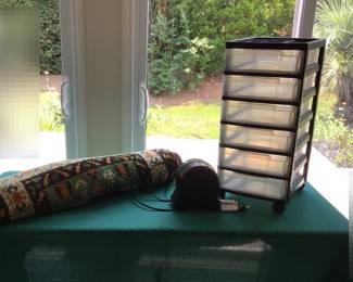 Area Rug, Storage on Wheels, Portable Heater