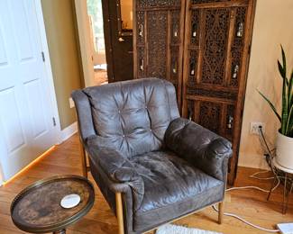 Screen with Bells...2 Crate & Barrel Cigar Chairs
