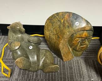 Soapstone bear sculpture by Qay