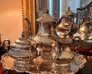 Silver plate tea service 