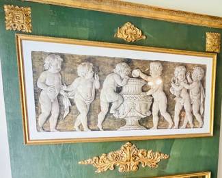 Pair of custom trumeau mirrors 