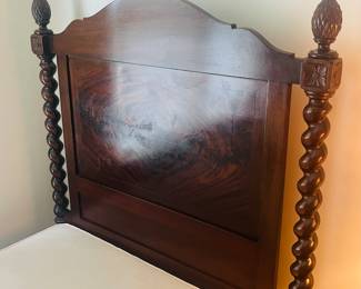 Amazing set of flame mahogany barley twist twin beds with French Fautiel detailing on all posts!  These beds are STUNNING!!!