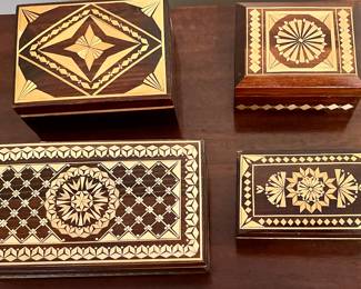 A lovely collection of Anglo-Indian boxes in pristine condition 