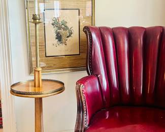 Red waterfall chair in crazy good NAUGAHIDE