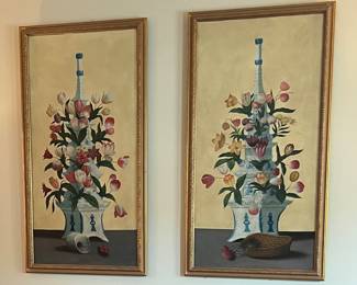 Hand painted Tulipiere panels by Chelsea House…vintage in mint condition.  The panels sell for quite a bit.
